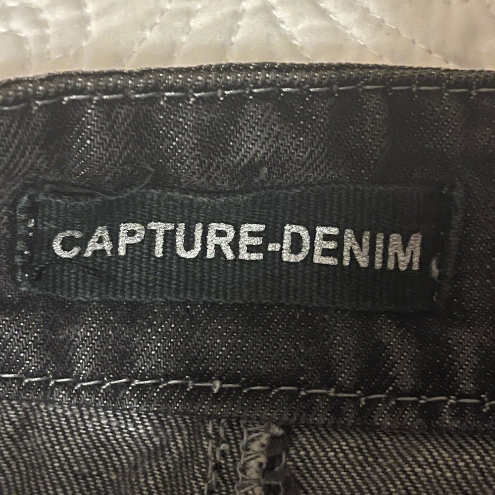 Capture Denim Studded Washed Black Denim Mini Skirt w/ Rhinestone Belt, Medium - Picture 6 of 10